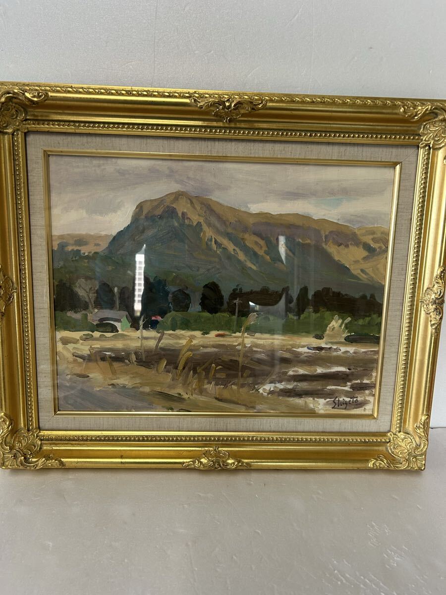「真作」鈴木 照男「木曾 南岳山遠望」風景画 油彩画 額装 サイン有り F6号 Yahoo!オークション -「油絵 絵画 風景」の落札相場・落札価格