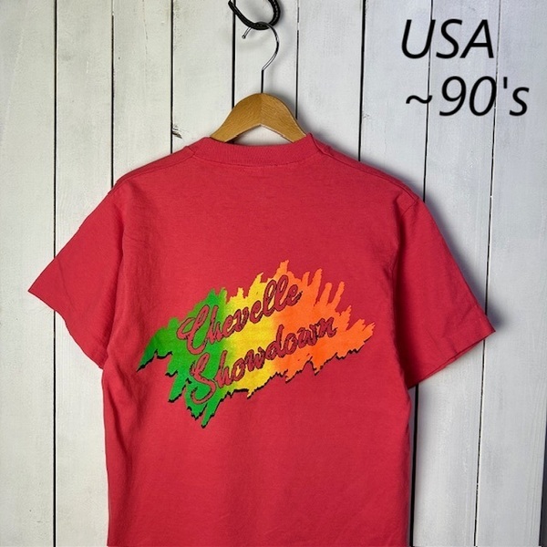 T●224 USA古着 80s~90s USA製 両面プリントTシャツ M オールド ヴィンテージ アメリカ古着 FRUIT OF THE LOOM シングルステッチ