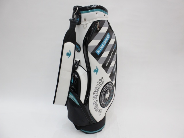 le coq sportif キャディバッグ トリコロールデザイン　中古 le coq sportif golf 【大径口/9.5型】ビッグロゴ キャディ