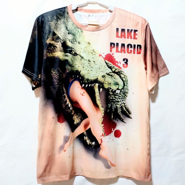 特価/未使用【サイズ=XXL(3L)】アメカジ/クロコダイルプリント/メンズ/メッシュ/半袖/Tシャツ/胸囲=106~114cm/coral柄