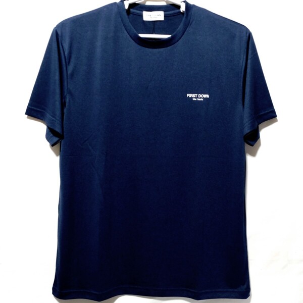 特価/未使用【サイズ=LL(XL)】FIRST DOWN the basic/ファーストダウン/接触冷感/ドライ/メンズ/半袖/Tシャツ/胸囲=104~112cm/navy