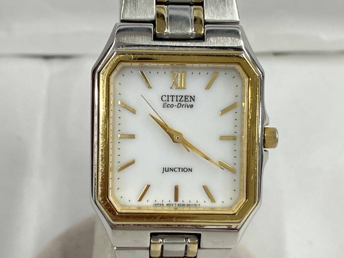 美品　CITIZEN　シチズン　E030　ゴールド　ホワイト　ソーラー　メンズ 美品 CITIZEN シチズン E030 ゴールド ホワイト ソーラー メンズ