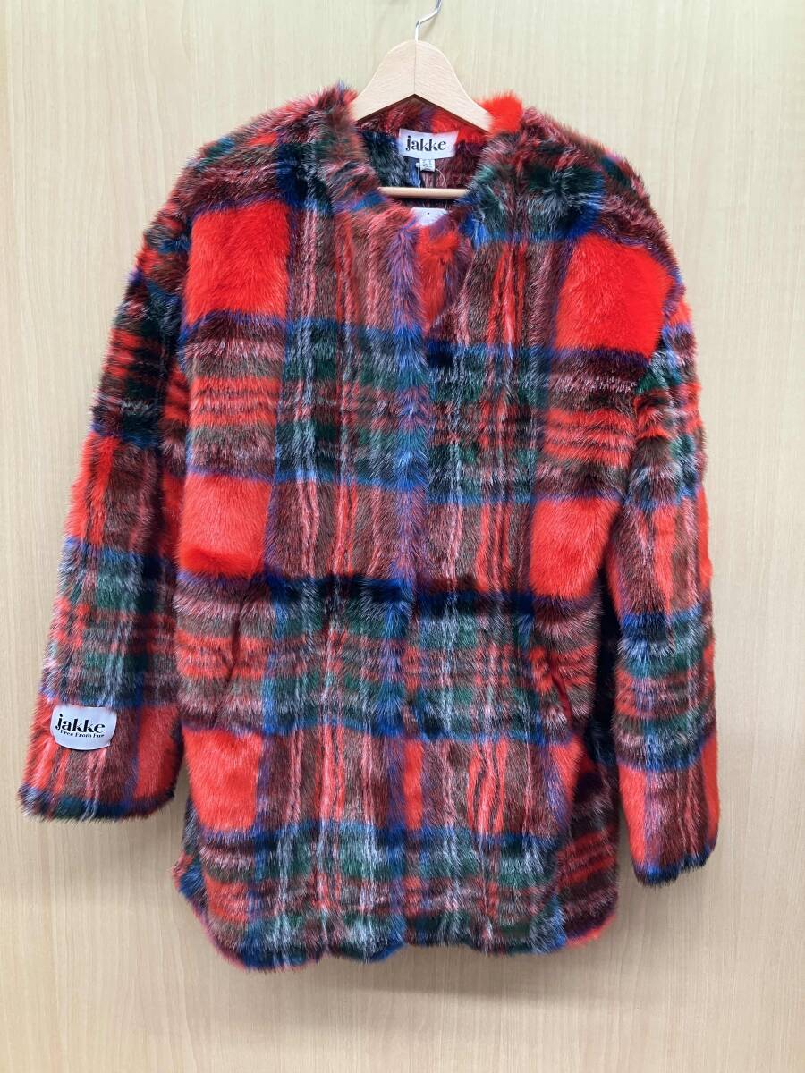 未使用級　Jakke エコファーコート　レッド　ハーフコート 楽天市場】ミンクファーコート 9分袖 デンマーク産ミンクファー