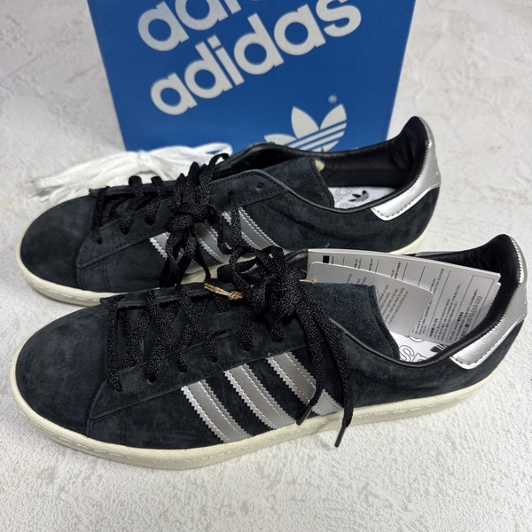 27.5cm 新品未使用 adidas Originals CAMPUS 80S アディダス オリジナルス キャンパス スニーカー レザー シューズ ブラック 黒 箱有り