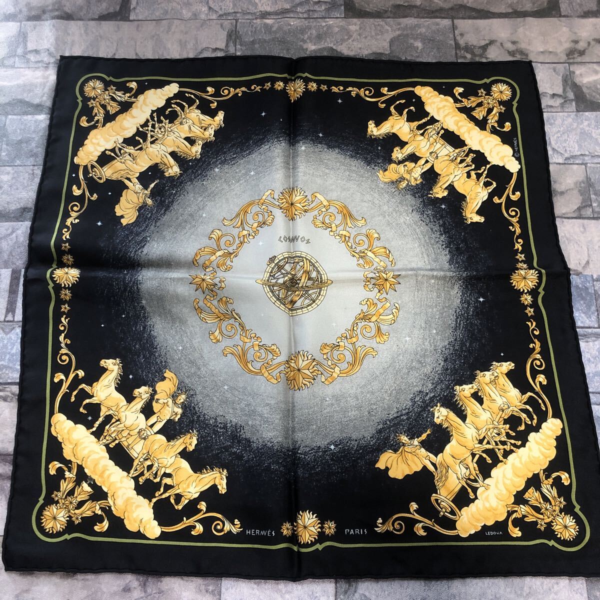 極美品　エルメス　カレ40 スカーフ　ハンカチ　グランH シルク　タグ付き 2025年最新】Yahoo!オークション -エルメス スカーフ カレ 40の