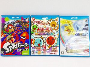 【質Banana】中古!Nintendo/任天堂 namco/ナムコ スプラトゥーン/太鼓の達人WiiUばーじょん/ポッ拳 WiiUソフト 現状渡し♪.。.:*・゜