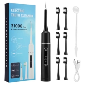 増量中 最新ver 毎分31,000回 超音波スケーラー 超音波ブラシ USB充電式 9点セット 防水 音波 電動歯ブラシ 充電 替えブラシ付き
