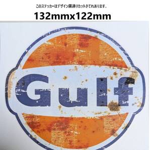 送料無料 GW18-03 特価 ヴィンテージスタイル GULF オイルステッカー ガソリンステッカー ダメージ加工 レトロ ガレージ デカール