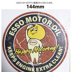GW27-F01 特価 ヴィンテージスタイル ESSO エッソ ガソリンステッカー モーターオイルステッカー ダメージ加工 レトロ ガレージ