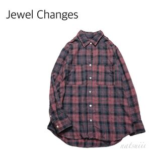 Jewel Changes . 起毛 後染め ネル チェック シャツ 送料無料