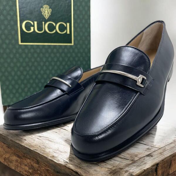 【未使用品】GUCCI オールドグッチ ビットローファー サイズ35C 約22.5㎝ 箱付き レザー 黒 革靴 スリッポン 革靴 レディース イタリア製
