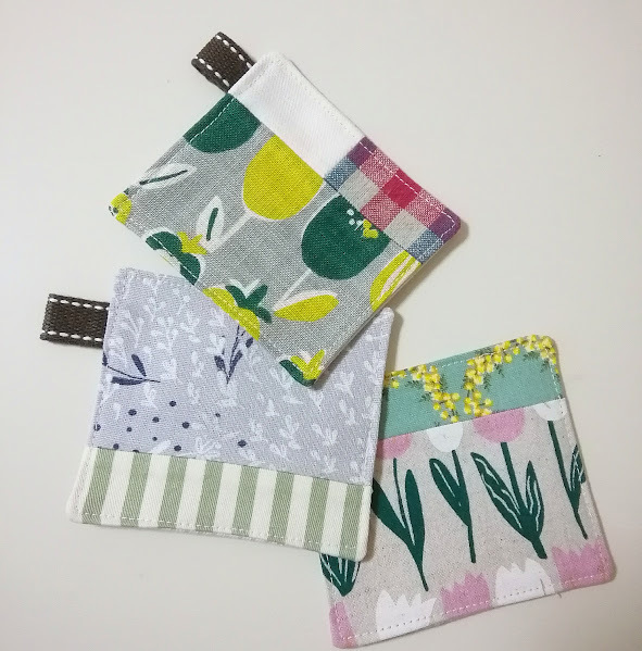 ハンドメイド〈3枚セット〉コースター 　北欧テイスト＊パッチ 