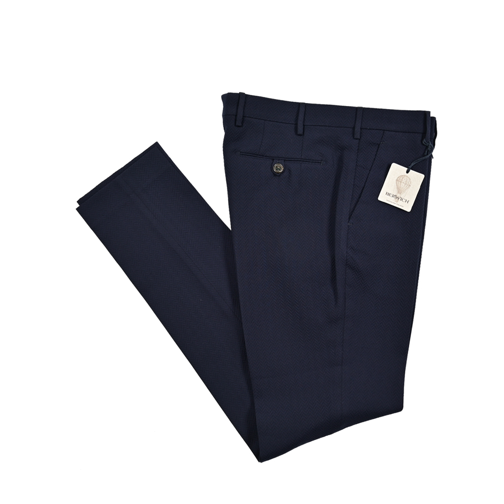 未使用　BERWICH ベルウィッチ コットンリネンチノ 46 ネイビー BERWICH（ベルウィッチ）SCOTCHスコッチ コットンリネン2イン