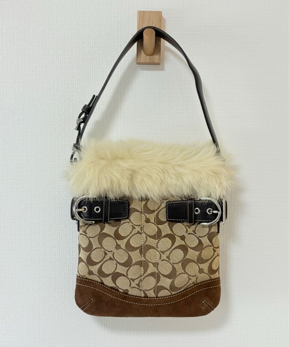 【美品】COACHコーチ ファーバック w300_nY4.jpg