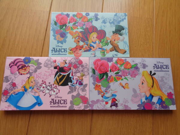 ディズニー☆レトロ☆不思議の国のアリス☆メモ☆3冊セット☆東京ディズニーリゾート☆disney☆マッドハッターチシャ猫ハートの女王