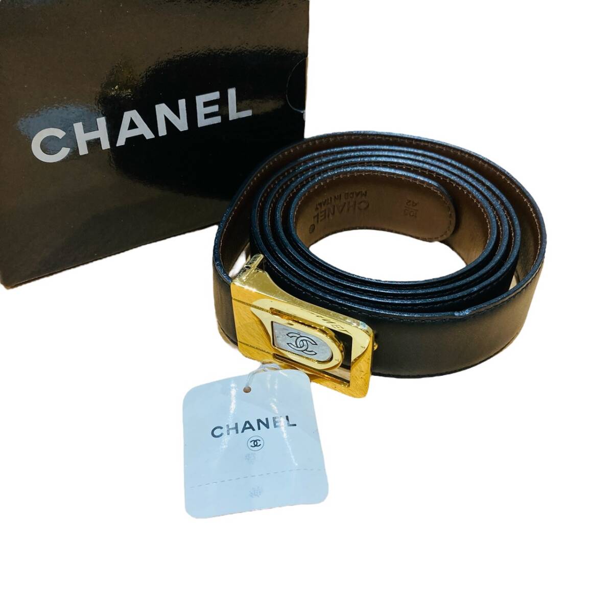 CHANEL ゴールド×ブラック 大きめバックル ベルト 太め エナメル 2025年最新】Yahoo!オークション -シャネル ベルト バックルの