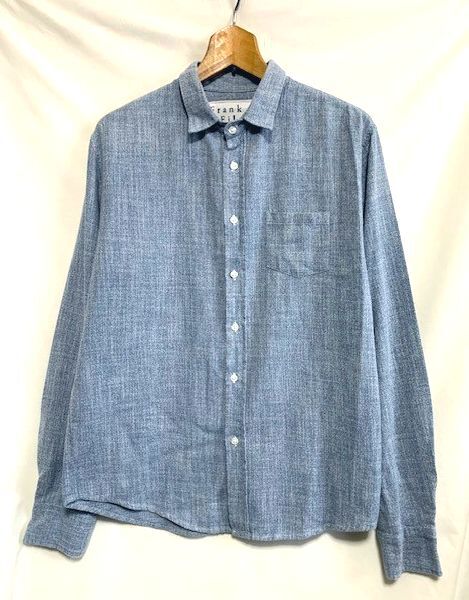 ロンハーマン　ネルシャツ　ガーゼシャツ　青 × 白　メンズ　S ロンハーマン ネルシャツ ガーゼシャツ 青 × 白 メンズ S - メルカリ