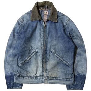 雰囲気系 BIG MAC PENNY'S 襤褸 50sビンテージ 短丈 デニムブルゾン 襟コーズ ブランケットライナー グランジ boro ボロ CONMARジッパー