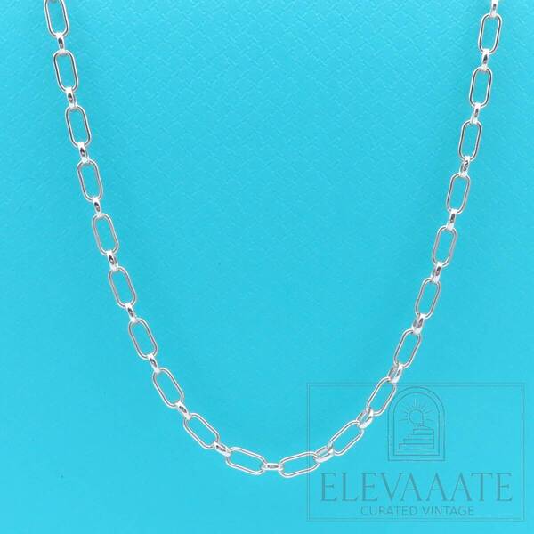 美品 Tiffany&Co. ティファニー エリプス リンク シルバー ミディアム ネックレス チェーン 50㎝ SV925 TO201