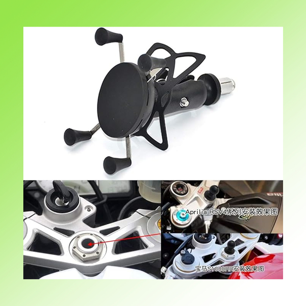 ◆バイクスマートフォンホルダー グリップ携帯電話ホルダーGPSナビゲーションブラケット 360度回転モペット自転車