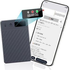 AI ボイスレコーダー 64GB大容量 GPT-4o連携 ワンタッチ録音 0.42型TFT高精細 自動文字起こし&議事録生成 先端LLM要約 500MAH 35時間連続