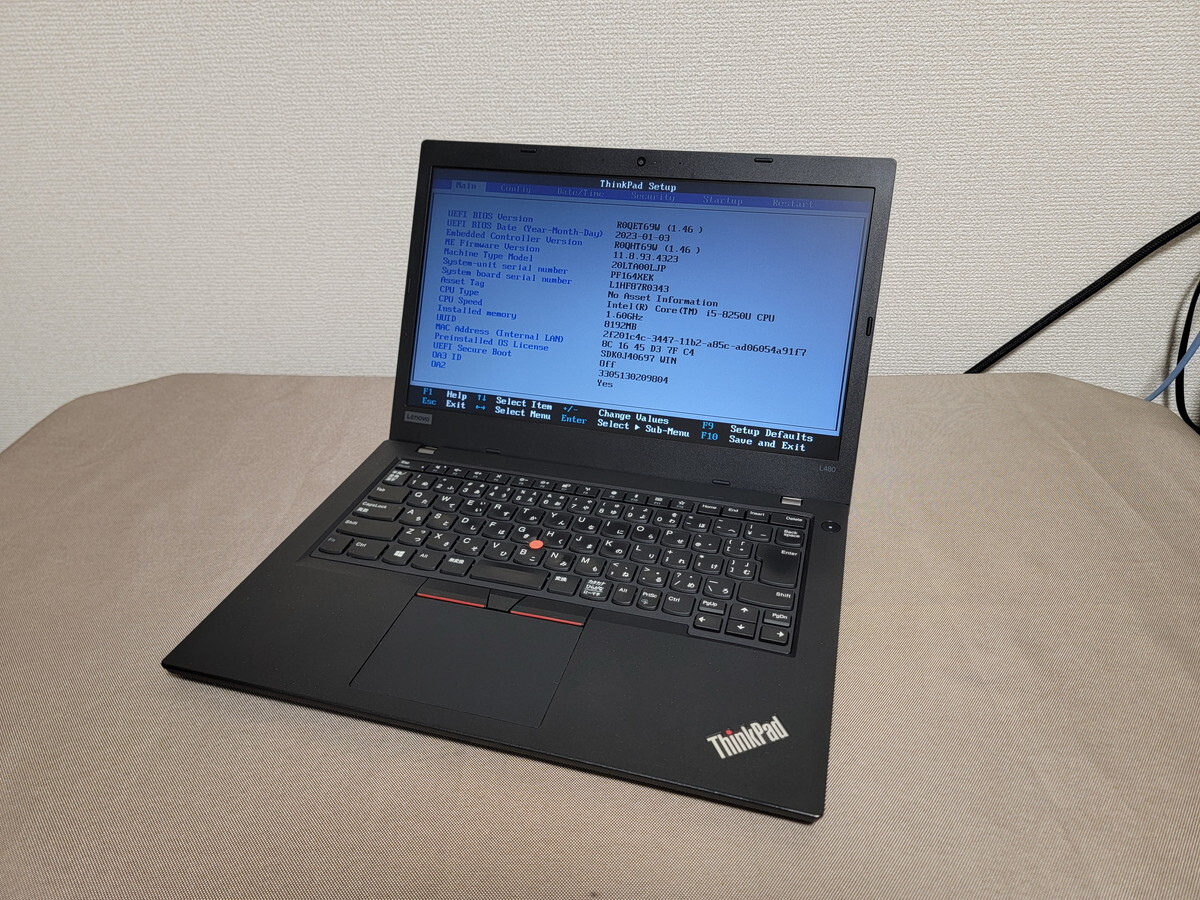 起動確認済みジャンク 8世代i5 Lenovo ThinkPad ジャンク品 IBM ThinkPad 380Z ジャンクPC ジャンクパソコン