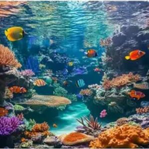 猛暑を海中気分で乗り切って2・鮮やかな珊瑚礁の魚たち・配信の背景・ロフトに・さっと隠せてお洒落・2.3m×1.8m・長いので3面囲えます