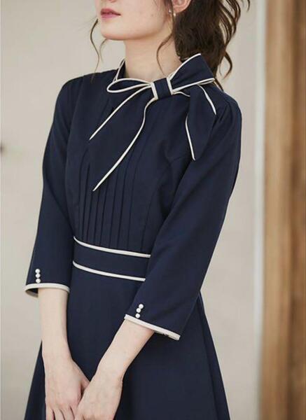 大人気 トッコ リボン ワンピース バイカラー tocco closet