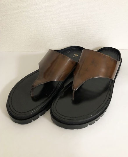 美品 ZARA ザラ トングサンダル 40 ビブラムソール ブラック 厚底 ZARA ビブラムソール サイズ40 ZARA ザラ トングサンダル 40