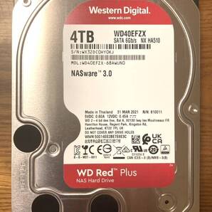 【使用時間・小】Western Digital ウェスタンデジタル Red Plus WD40EFZX 3.5インチHDD 4TB(NAS向けHDD/使用時間:130時間未満)