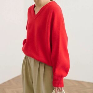 cgg24 FRAMeWORK 2023AW AQUA Vネックプルオーバー カシミヤ ニット 厚手 セーター Vネック 定価19,250円 フレームワーク
