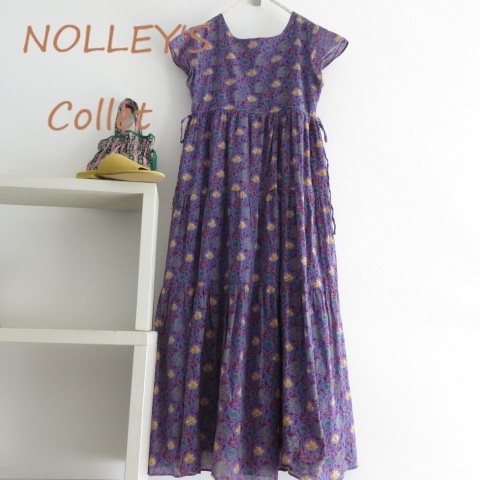 送料込 匿名配送 NOLLEY'S ノーリーズ インド綿 ガーゼ 柄 ワンピース