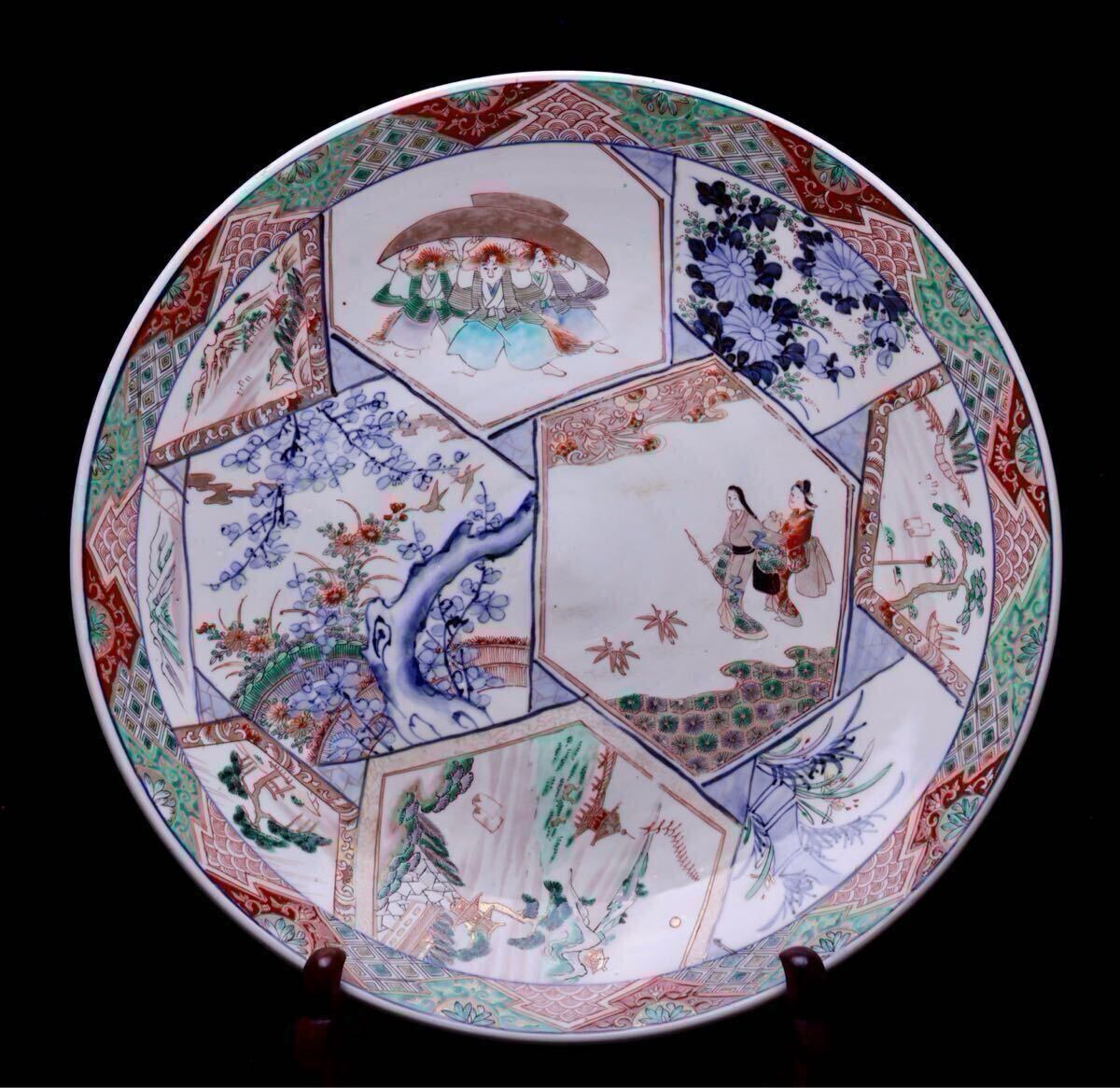 染付　古伊万里　大皿　41cm 飾皿　絵皿　料亭　小料理 2025年最新】Yahoo!オークション -伊万里焼大皿(染付)の中古品