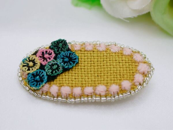 ミナペルホネン布使用♪ハンドメイド ブローチ mina perhonen
