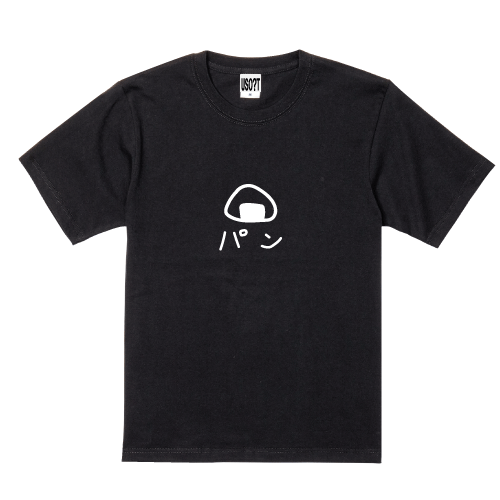 新 USOT うそT おにパン おもしろTシャツ 半袖Tシャツ かわいい パロディ ブラック BLACK Tee ゆるい L