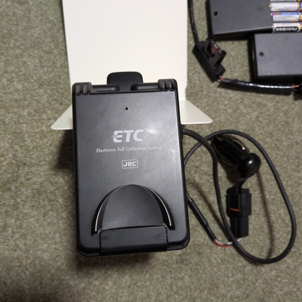 バイク用ETC JRM-12 ETC車載器 二輪用 JRC アンテナ一体型 シガー電源加工済み 乾電池電源も付けます