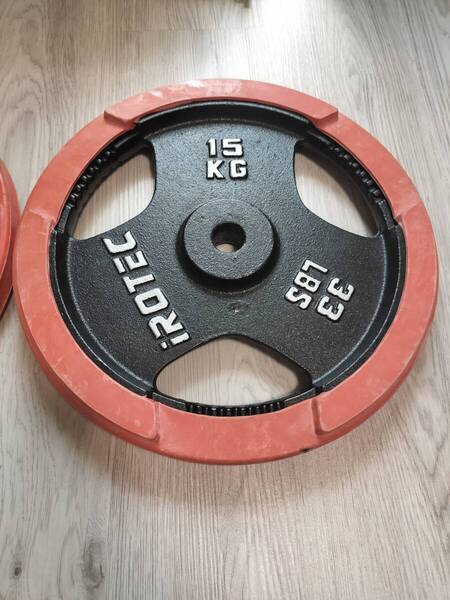 アイロテック ラバー付バーベルプレート 15キロ 15kg②
