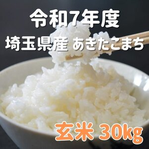 【あきたこまち玄米30kg】新米 令和7年度 埼玉県産 あきたこまち 玄米 30kg (30kg1袋) 未検査米 大粒米