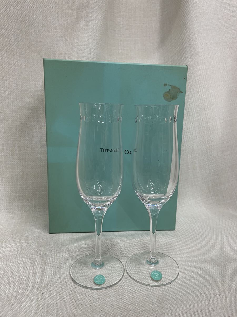 Tiffany &amp; Co. - ■新品同様■ TIFFANY＆Co ティファニー スウィング シャンパングラス 食器 テーブルウェア 2客セット クリア FG7612 新品未使用 TIFFANY＆Co. ティファニー スウィング シャンパン