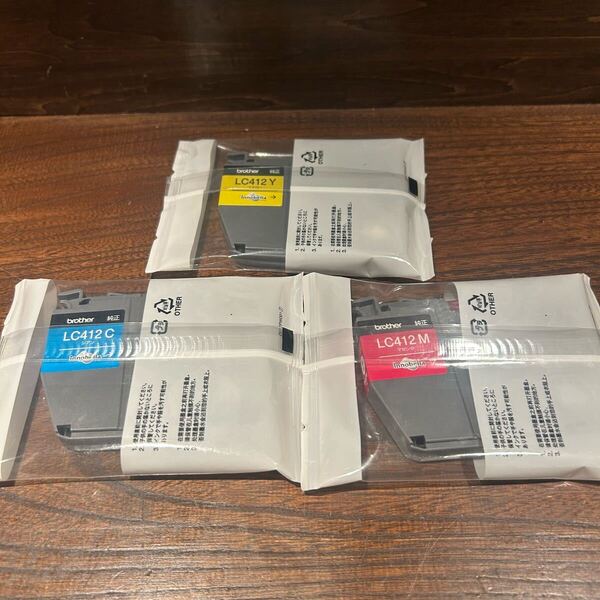 brother ブラザー 純正インクカートリッジ LC412-4PK内 LC412Y LC412M LC412C イエロー マゼンタ シアン 3色パック