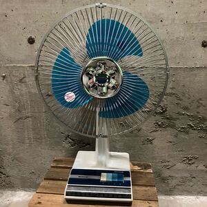 National ナショナル F-30C1L 扇風機 卓上扇 昭和レトロ ブルー 30cm 50/60Hz 動作確認済み ⑭