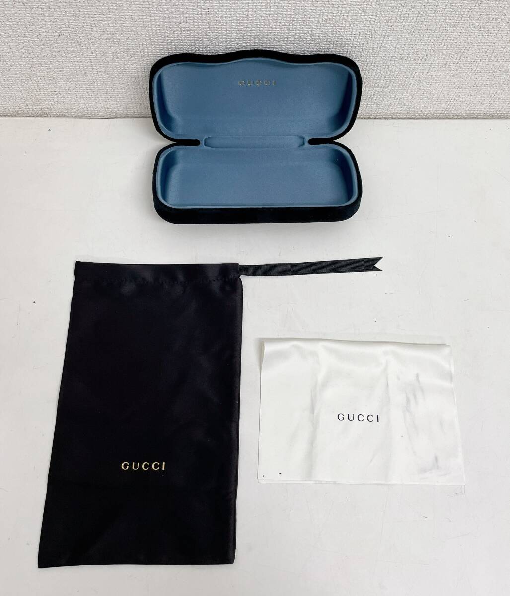 GUCCI ブラック　レザー　メガネ　ケース　ポーチ　安心鑑定付き GUCCI グッチ メガネ メガネケース