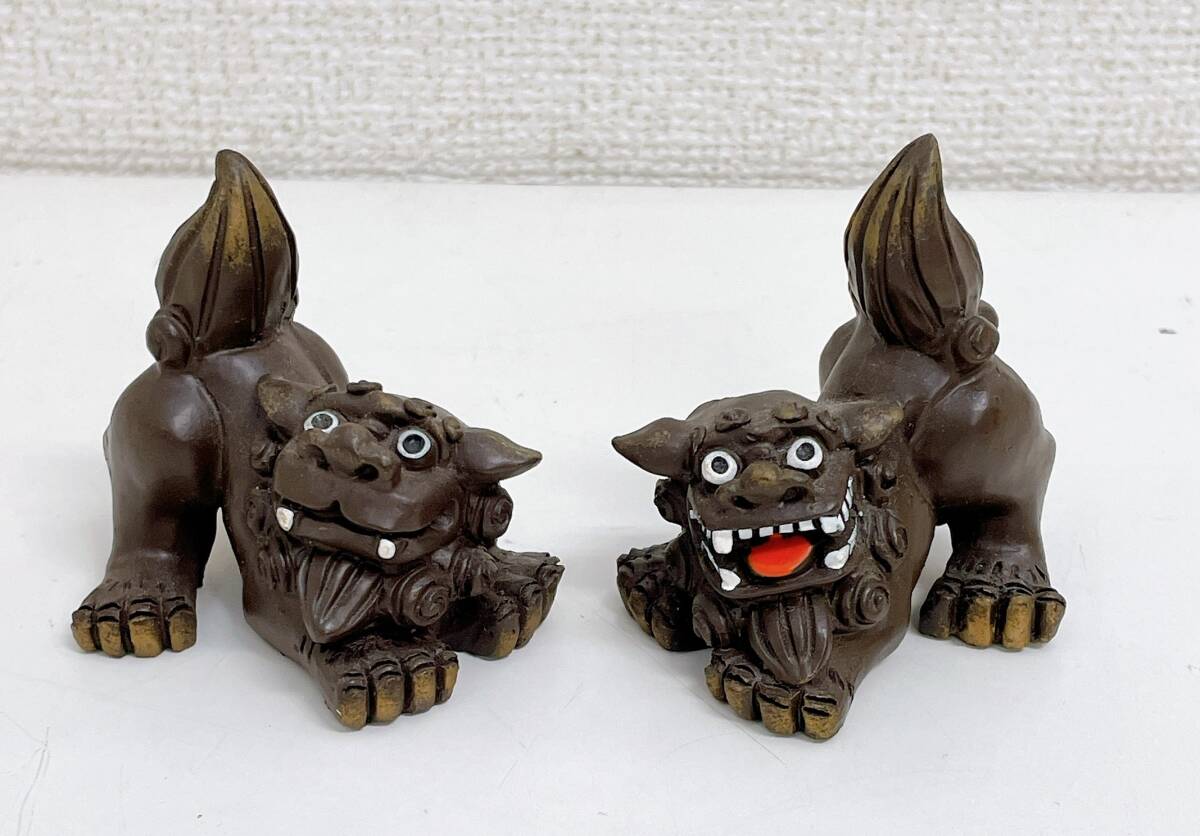 【 ゆんたくシーサー 置物】素焼き/ペアシーサー/お守り/インテリア/沖縄 お土