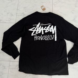 新品 正規品 stussy ステューシー ハワイ限定 ホノルル ロンT 長袖Tシャツ ロングTシャツ カットソー ブラック 黒 L 本物