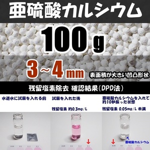 【送料込】亜硫酸カルシウム 3~4mm 100g 水道水中の残留塩素除去・浄水カートリッジの交換用等に 脱塩素