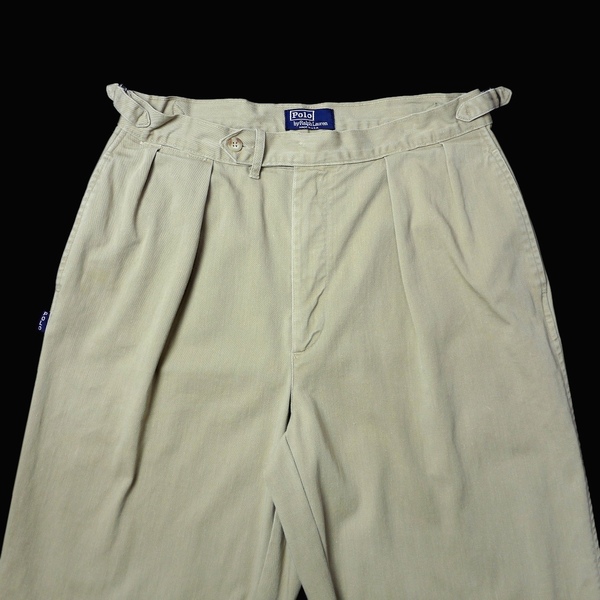 USA製 80s RALPH LAUREN ビンテージ ポロ ラルフローレン グルカパンツ ミリタリー スタイル コットン チノパン ツータック アメリカ製 W32