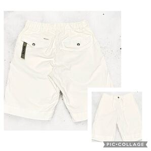 比較的美品 インコテックス イージーショーツ ホワイト ストレッチ ハーフパンツ Incotex ショートパンツ バッグストラップ WHITE 白
