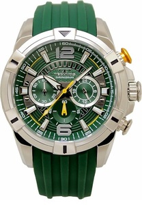 腕時計 メンズ テクノス 緑 Chronograph クロノ TECHNOS クォーツ 防水 T8B81SM 定価¥55,000-(税込)