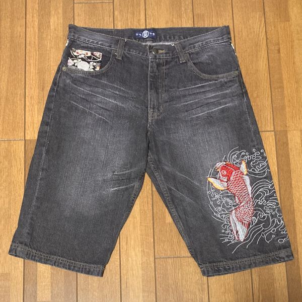 豊天 デニムショートパンツ 髑髏 ドクロ 豚ロゴ 刺繍ロゴ 3L w100 2025年最新】Yahoo!オークション -豊天商店 ジーンズの中古品