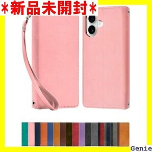 シズカウィル iPhone 16 用 ケース カバー 手帳型 本革調 レザーケース ピンクゴールド 1個入り 4